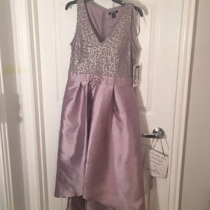 SLNY Mink Colored Formal Dress